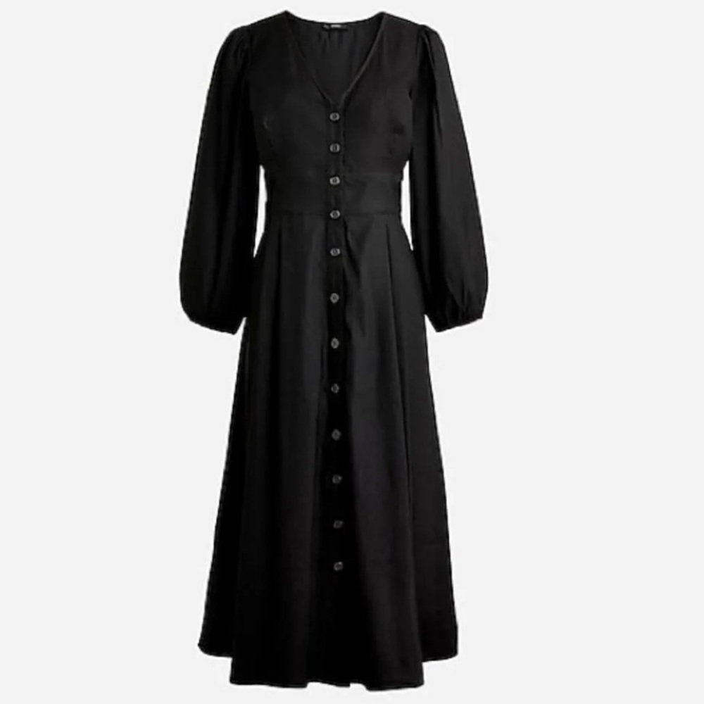 J Crew Stretch viscose-blend button-front midi dress
